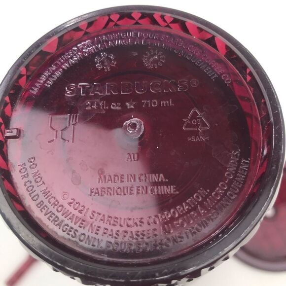 Starbucks Dining Holiday 2022 Jeweled Merlot Red 24 0z. Venti Cold Cup Tumbler - Picture 13 of 13